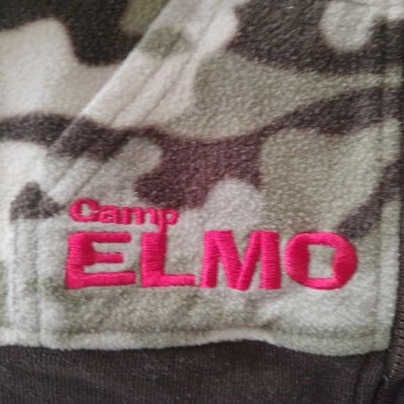 Rare Vintage Sesame Street Camp Elmo Camouflage Jacket 2T Embroidered 2007 - Picture 2 of 9
